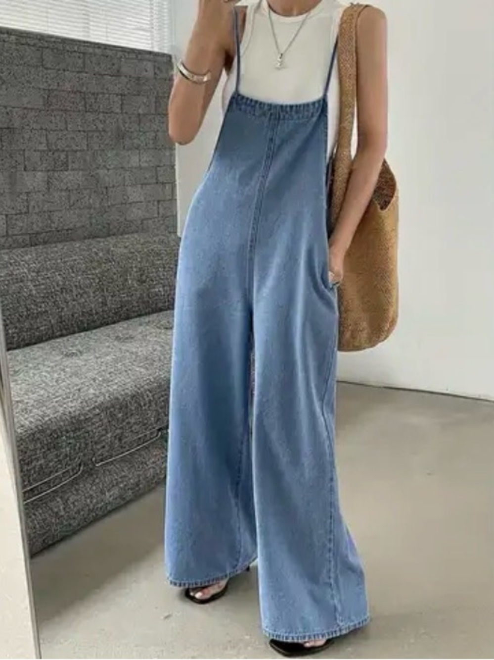 BN Loose Wide Leg Denim Overall